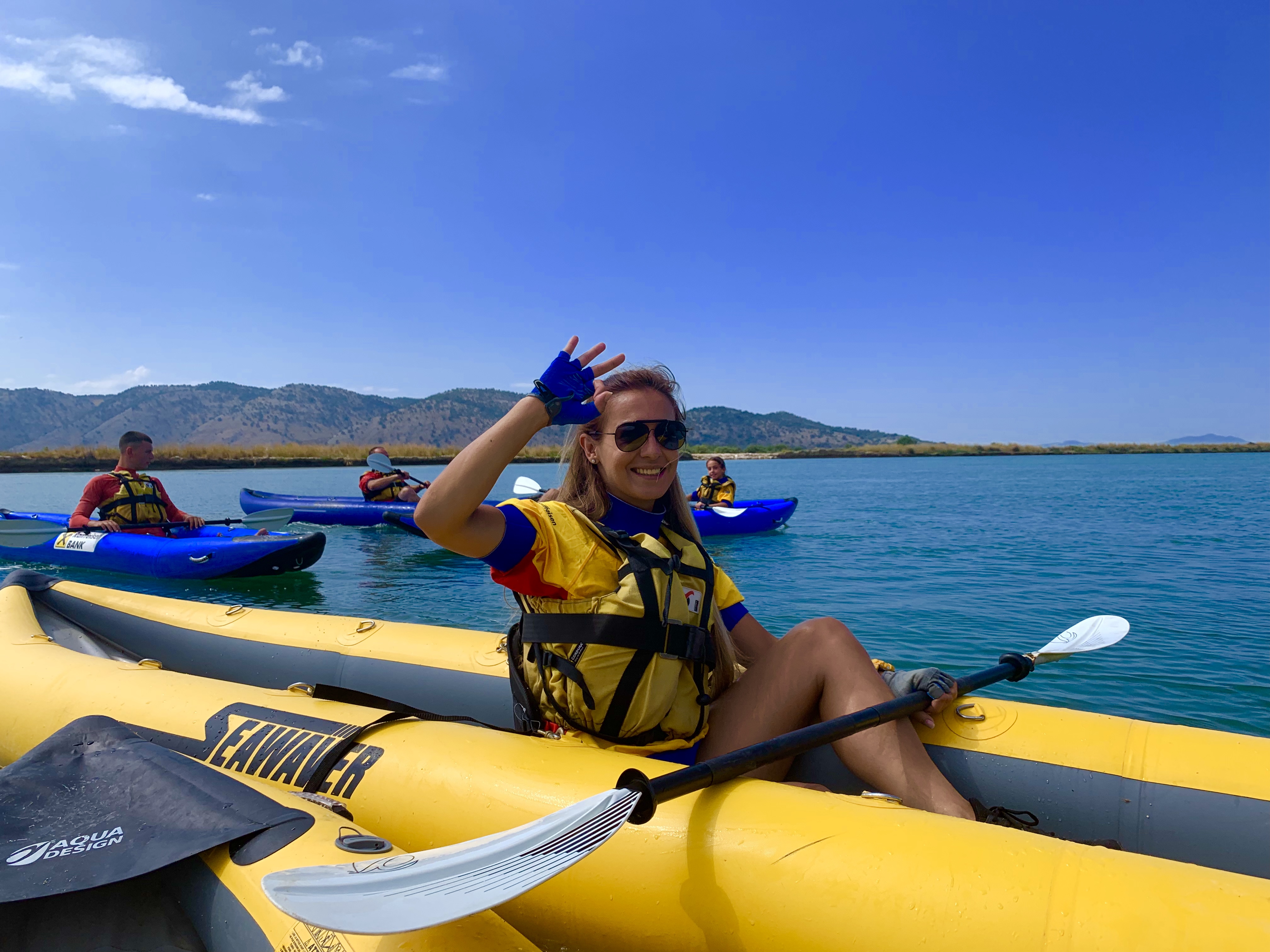 Kayak in Porto Palermo,Himare