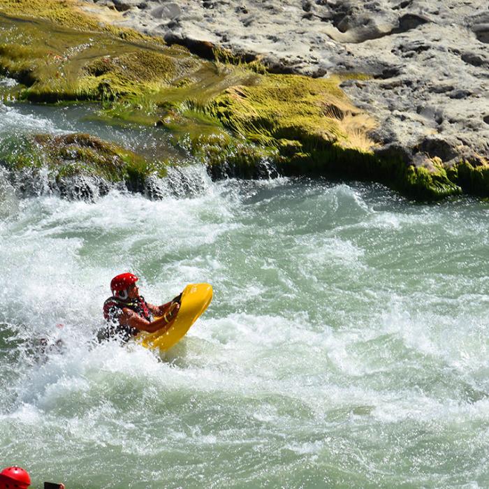 Hydrospeed in Vjosa river - The blue heart of Europe