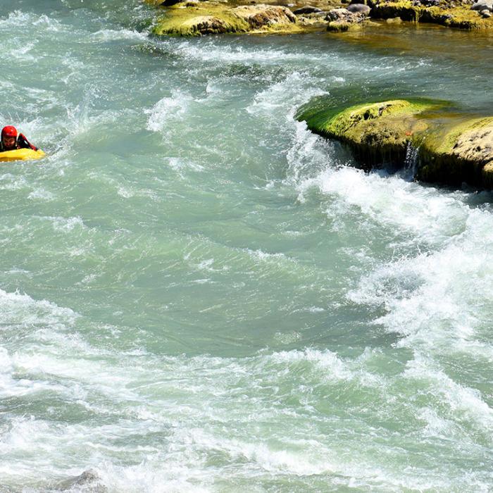 Hydrospeed in Vjosa river - The blue heart of Europe
