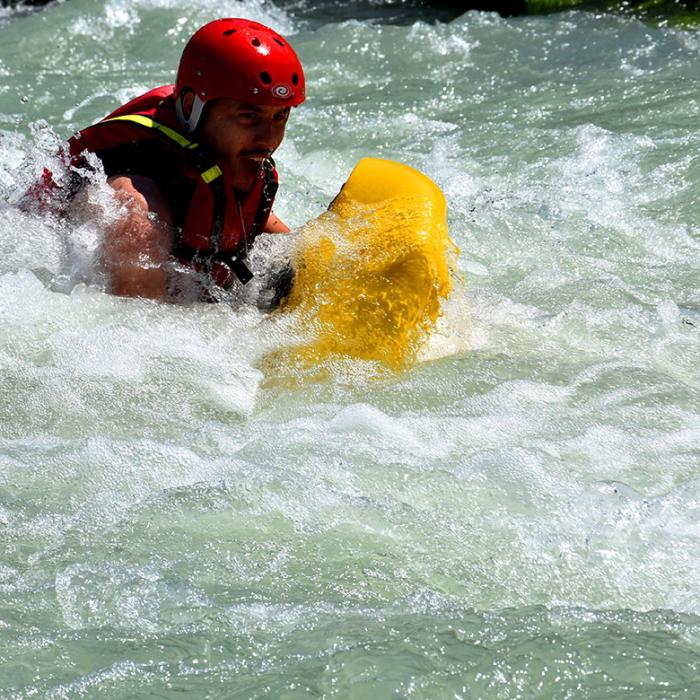 Hydrospeed in Vjosa river - The blue heart of Europe