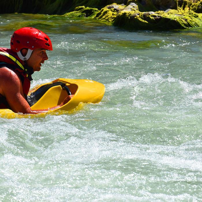 Hydrospeed in Vjosa river - The blue heart of Europe