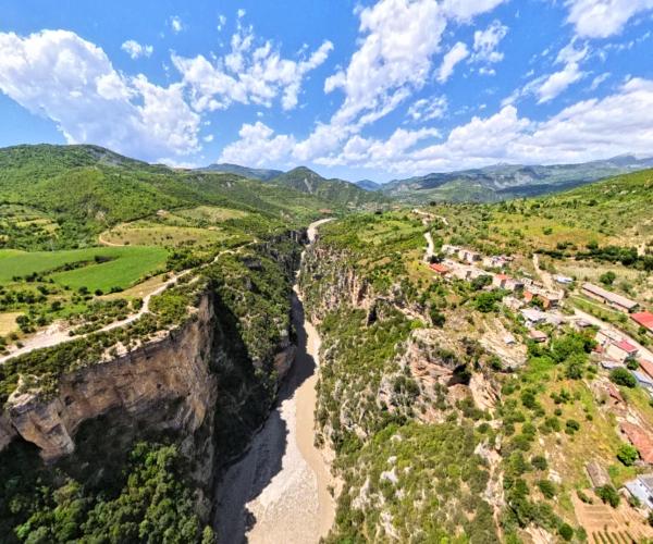 Aerial view of Osumi Canyon near Berat, Albania